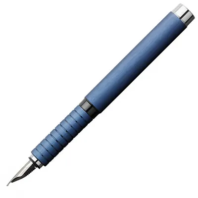 FABER-CASTELL Essentio Fountain Pen - Blue Aluminium - NEW • £44.95