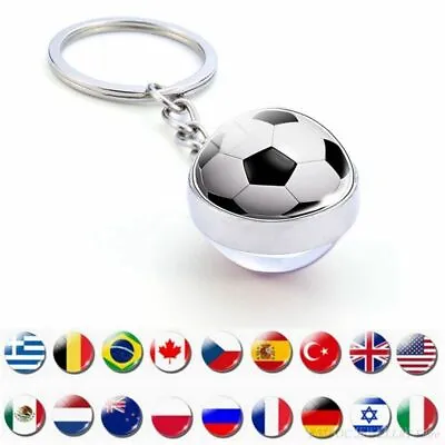 Double Side Glass Ball Pendant Top World Countries Flag Keyrings Gift Ornament • $3.72
