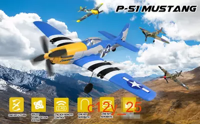 2.4G 4CH P51 Mustang Fighter RC Airplane Fixed Wing 6Axis Gyro Aerobatic RTF Toy • $99.99