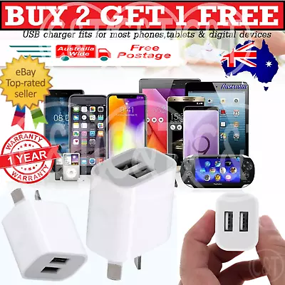 $4.95 • Buy AU Plug Dual USB Wall Charger 5V 2A Universal Travel Fast Power Adapter Phone AC