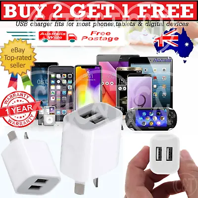 $5.99 • Buy Universal Travel 5V 2A Dual USB AC Wall Phone Home Charger Power Adapter AU Plug