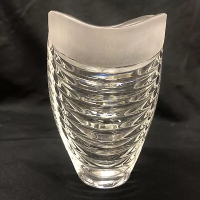 Vintage Mikasa  Crystal Vase Frosted Top Clear Swirl Design  Germany • $14.99