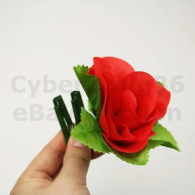 Appearing Red Rose Magic Trick Folding Red Flower Appear New Fold Up Small Prop • £3.99