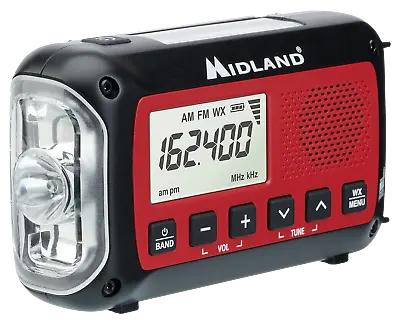 Midland ER40 Emergency Crank Weather Alert Radio Red/Black • $35