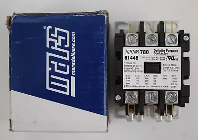 Mars Box Lug Type Definite Purpose Contactor 110-120VAC 50/60 Hz 61446 / 780 • $27.95