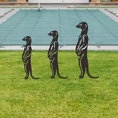 3 Pieces Meerkat Garden Statues Stakes Animals Decorative For Lawn Ornaments • $39.64