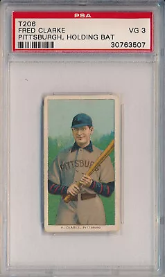 T206 Sweet Cap - Fred Clarke Pittsburgh Holding Bat - Psa 3 Vg (svsc)-centered! • $499.99