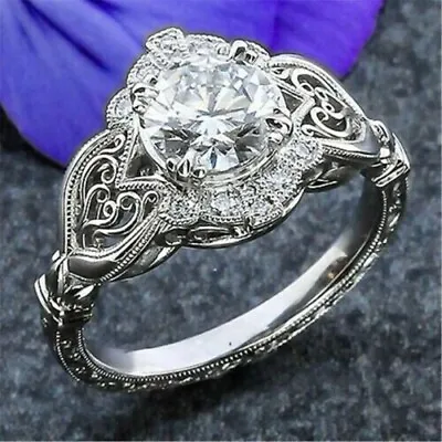 Art Deco Vintage Style 2.50Ct Lab Created Diamond 925 Silver Wedding Ring • $73.50
