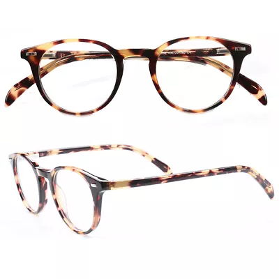 Vintage Round Tortoise Eyeglasses Frames Men Women Classic Full Rim Spectacles • $23.79