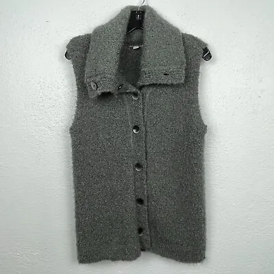 J Jill Women's Gray Wool Alpaca Blend Button Up Vest - Size S • $18.99