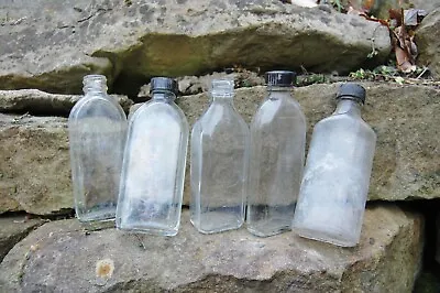 Dug Relic Glass Bottle Lot 5 Medicine Cough Syrup Cure Bakelite Cap Vintage  • $9.48