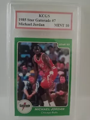 1985 Star Gatorade #7 Michael Jordan Mint 10 Kcgs Rookie Reprint • $100