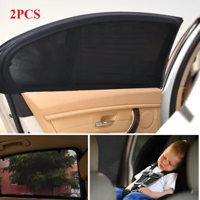 2x Universal Car Sun Mesh Blind Rear Window UV Protector Sun Shade For Baby Kids • £3.99