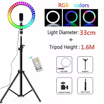 13'' Selfie Ring Light With Tripod Stand Phone Holder&Remote For IPhone Android • $40.75