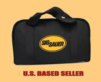 Sig Gold Gun Pistol Handgun Firearm Range Bag Soft Case Pouch 12x9 • $26.99