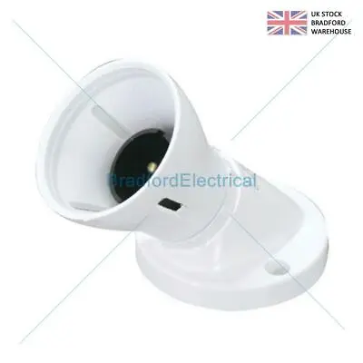 Bayonet Batten White Lampholder BC B22 Light Bulb Socket Lamp Fitting Angled • £4.99