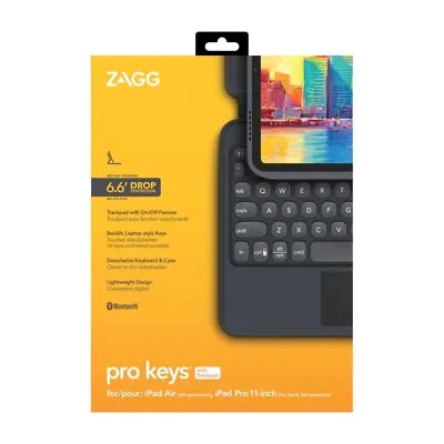$70 • Buy NEW Zagg Pro Keys Keyboard Detachable Case Folio IPad 10.2  9th/8th/7th Gen