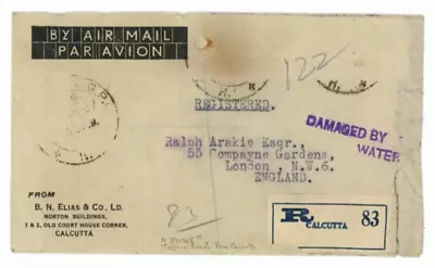 1937 Imperial Airways Air Crash Cover  Cygnus' From India Registered • £75