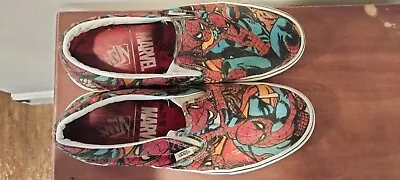 Size 11 - VANS Classic Slip-On Marvel Spiderman - Vn0a38f79h7 • $55.99