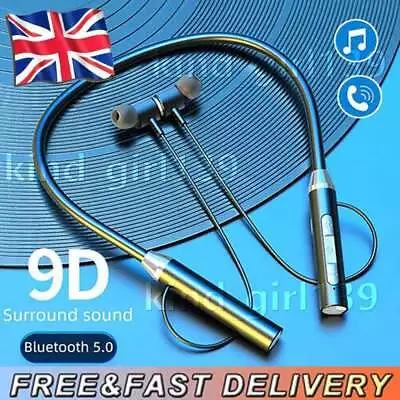 Magnetic Bluetooth 5.0 Wireless Neckband Earphones Headphones Handsfree Headset& • £5.95