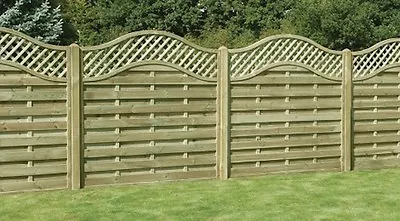 Omega Fence Panels Lattice Top Wooden Garden Panels Fence Trellis All Heights • £137.73