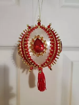 Mary Maxim Handmade Satin Sequin Beaded Angel Ornament • $25