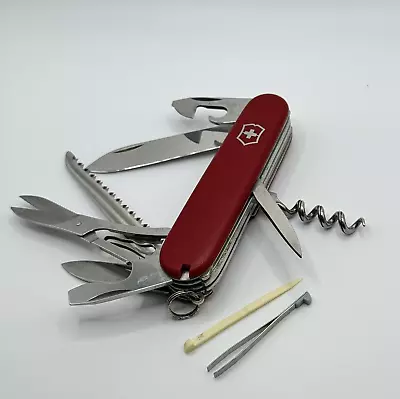 Victorinox Huntsman Swiss Army Pocket Knife (1.3713) - Red - 91mm • $21.88