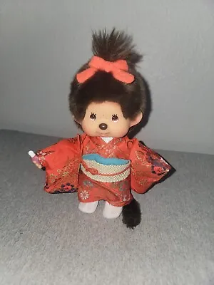 Red Kimono MONCHHICHI GIRL Sekiguchi 7.75 H  Yukata Japanese Outfit Monkey Doll • $54.99