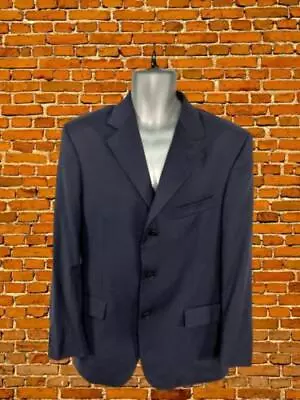 Mens Yves Saint Laurent 42  Chest Navy Single Breasted Wool Blazer Suit Jacket • £39.99