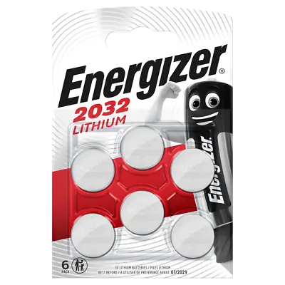 Energizer CR2032 DL2032 BR2032 3V Lithium Coin Cell Batteries X 6 *Long Expiry* • £4.59