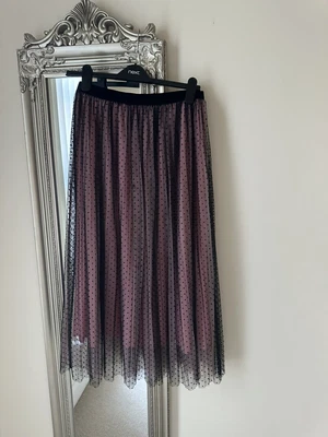£11.99 • Buy Black And Pink Net Polka Dot Midi Skirt Size Medium From Zara