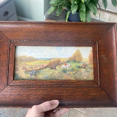 Antique Hunting Horse And Hounds Painting - B • £9.99