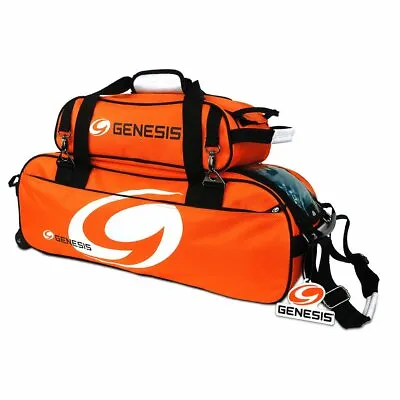 Genesis Sport Orange 3 Ball Tote With Shoe Bag Bowling Bag • $119.95