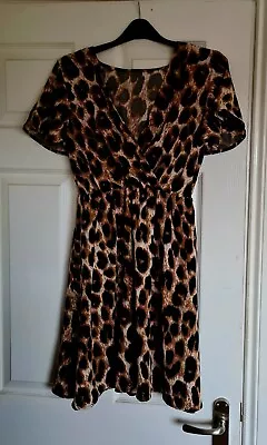 Ladies Leopard Print Summer Wrap Dress. Size Small • £2