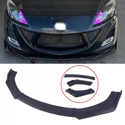 For Mazda 3 6 Car Front Bumper Lip Spoiler Splitter Body Kit  Matte Black 3PCS • $40