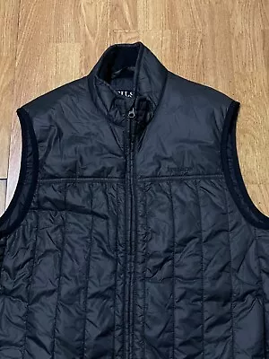 Filson Vest Men Large Black Quiilted Puffer Goose Down Lightweight Packable Golf • $124.99