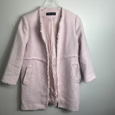 $35 • Buy Zara Long Tween Pink Suit Coat Size Medium