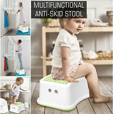 £6.91 • Buy Children Multiuse Sturdy Step Stool Non-Slip Toilet Booster Multi-Purpose Step 