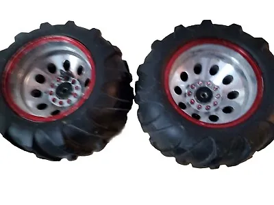 Traxxas Stampede 4x4 12mm Hex 1/10 RC Monster Truck Wheels & Chevron Tires (2) • $19.99