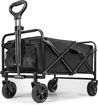 Foldable Collapsible Camping Outdoor Garden Trolley Cart Wagon Truck Wheelbarrow • £45.99