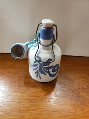 Small German Stoneware Jug With Porcelain Top And Mini Stein • $24