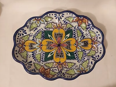 Talavera Handpainted Serving Dish Wall Hanging Decor Mexico • $40