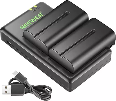 NEEWER NP-F550 Battery Charger Set Compatible With Sony NP F970 F750 F960 F530 F • $78.95