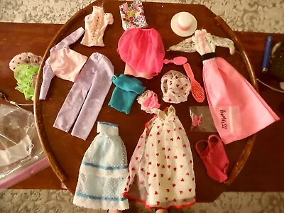 Vintage Barbie Lot Of Clothes And Shoes Hat And Brushes Great Shape See Pic. • $9.99