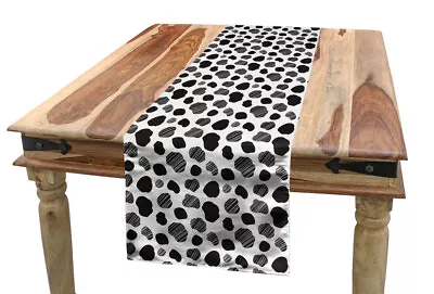 Cow Print Table Runner Black And White Dots • £17.99