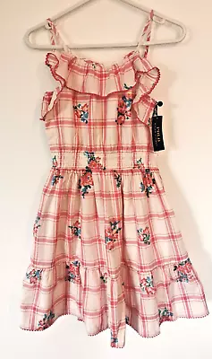POLO RALPH LAUREN Gril Pink Checked Sleeveless Dress Sz: 14yrs Rrp:£105 New • £21.95