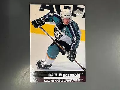 Paul Kariya 1999/00 Upper Deck UD Exclusives Parallel #92/100 Anaheim Ducks T20 • $2.25