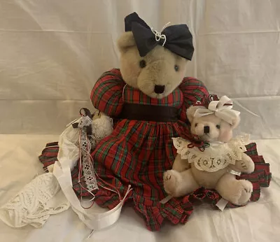 Teddy Bear & Mini Shirley Hock Luvables N Hugables 11 1/2  OOAK  • $29.40