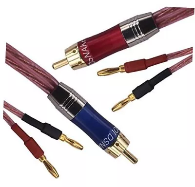 KK R1-B2-D0.5 4N OFC Speaker Wire Pair With RCA Male (Blue & Red) 0.5M/1.64Foot • $22.84