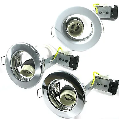 Gu10 Mains Downlights Spotlight Ceiling Halogen Or Led Chrome White Brass  • £6.15